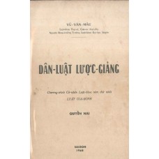 Dân Luật Lược Giảng - Quyển 2