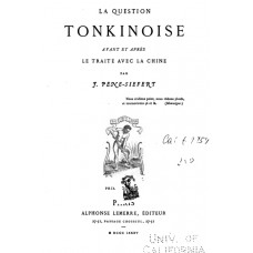 La Question Tonkinoise Avant Et Après Le Traité Avec La Chine